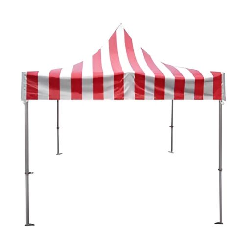 10' X 10' 50mm Commercial Pop-Up Tent - Red Stripe