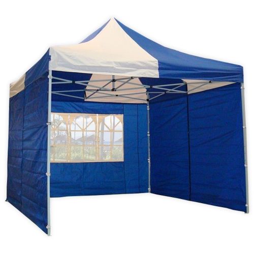10' x 10' Deluxe Pop-Up Party Tent - Blue and White