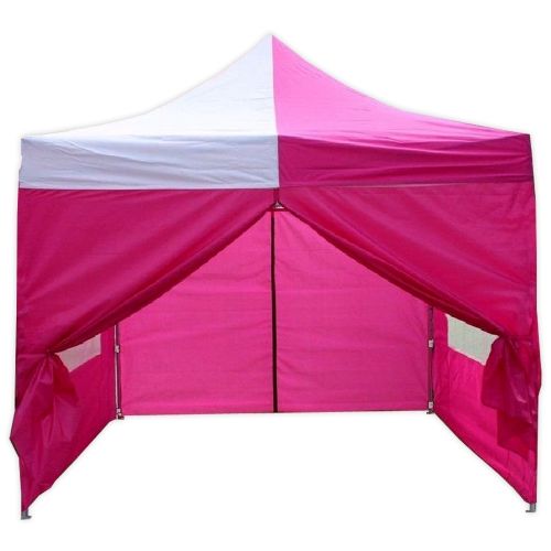 10' x 10' Deluxe Pop-Up Party Tent - Pink and White