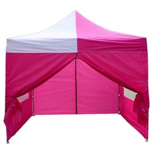 10' x 10' Premium Pop-Up Party Tent - Pink and White