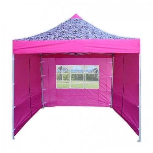 10' x 10' Premium Pop-Up Party Tent - Pink Zebra