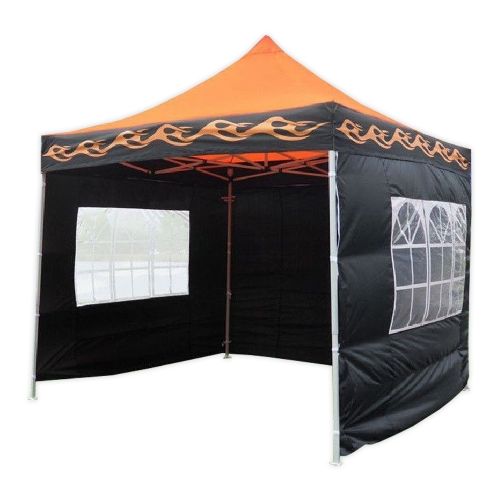 10' x 10' Deluxe Pop-Up Party Tent - Orange Flame