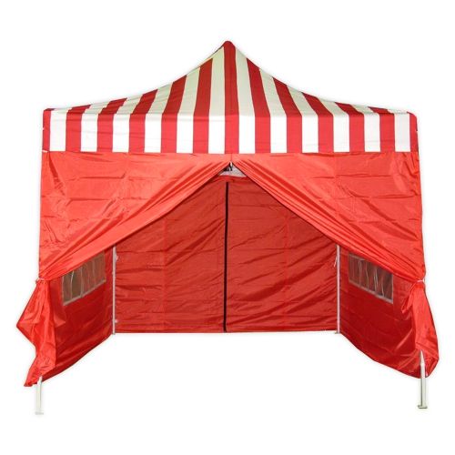 10' x 10' Deluxe Pop-Up Party Tent - Red Stripe