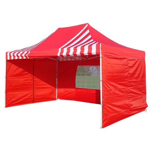 10' x 15' Premium Pop-Up Party Tent - Red Stripe