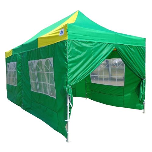 10' x 20' Premium Pop-Up Party Tent - Green and Yellow