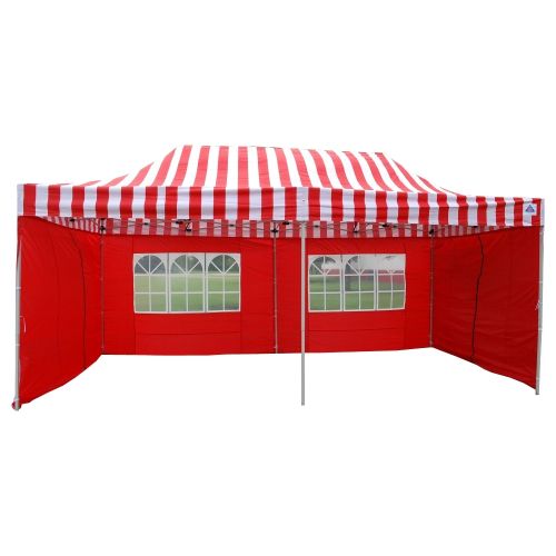 10' x 20' Premium Pop-Up Party Tent - Red Stripe