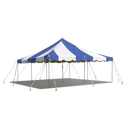20' X 20' Commercial Steel Pole Tent - Blue and White