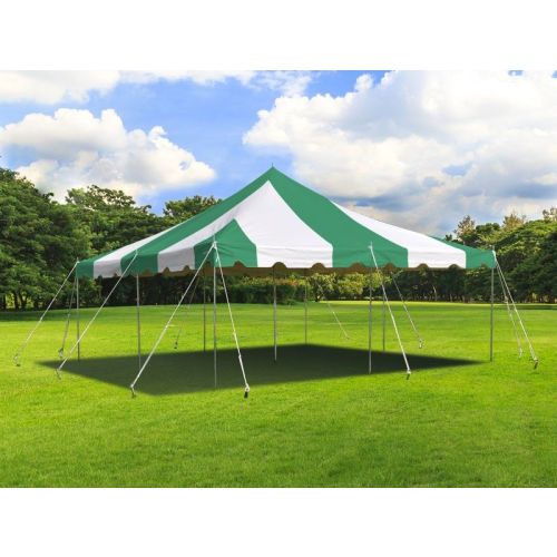 20' X 20' Commercial Steel Pole Tent - Green and White