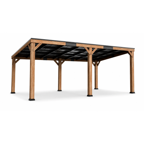12 ft. x 20 ft. Cedar Wood Outdoor Hardtop Gazebo with Steel Roof