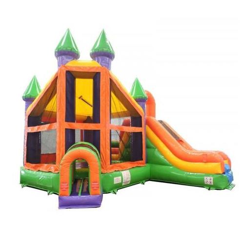 Deluxe Inflatable Bounce House with Slide, Rainbow
