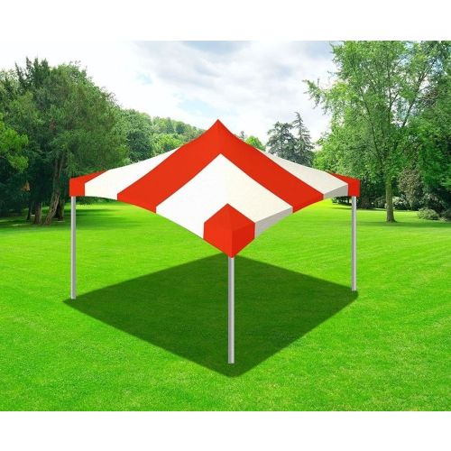 20' X 20' Commercial High Peak Tent - Red Stripes