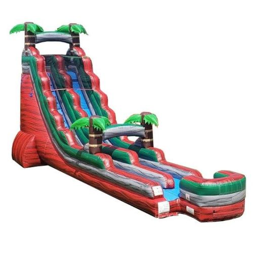 22' Inflatable Water Slide, Tropical Red Marble