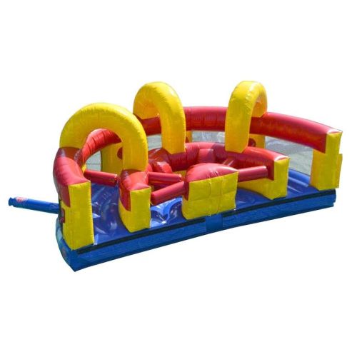 Inflatable U-Turn Obstacle Course, Red Blue Yellow