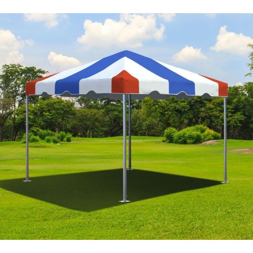 10' X 10' Commercial Aluminum Frame Tent - Red, White, Blue