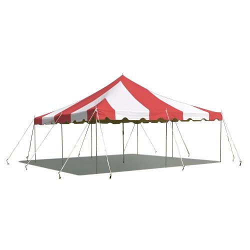 20' X 20' Commercial Steel Pole Tent - Red and White