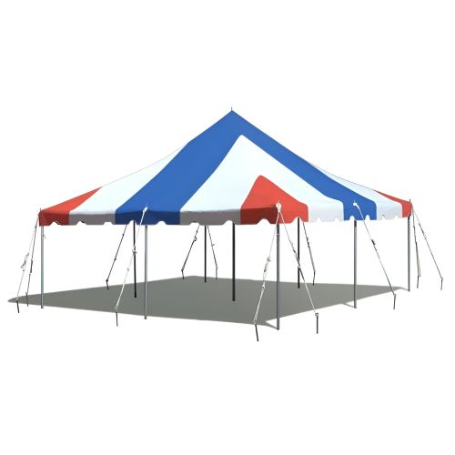 20' X 20' Commercial Aluminum Pole Tent - Red, White, Blue