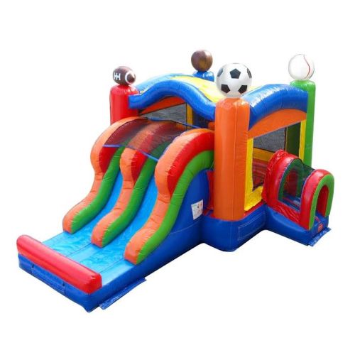 Inflatable Bounce House with Double Lane Slide, Sports