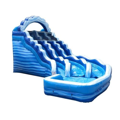 19' Double Lane Curved Inflatable Water Slide