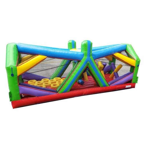30' Extreme Inflatable Obstacle Course, Retro Rainbow Unit 2