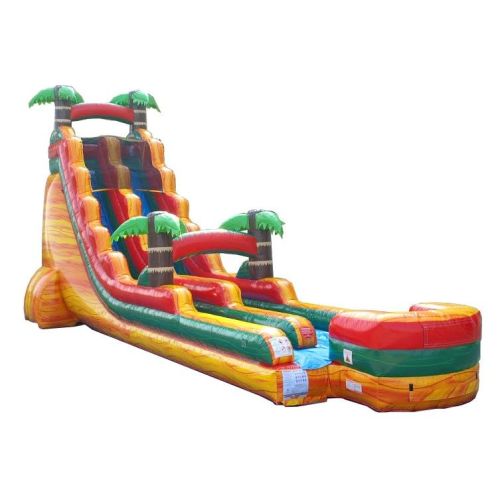 22' Inflatable Water Slide, Tropical Fire Marble